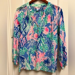 Lilly Pulitzer silk Elsa top. Dry clean